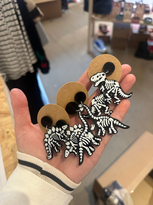 Skeleton Dino Earings