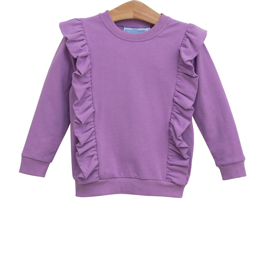 Laura Ruffle Pullover -Lavender by Trotter Street Kids