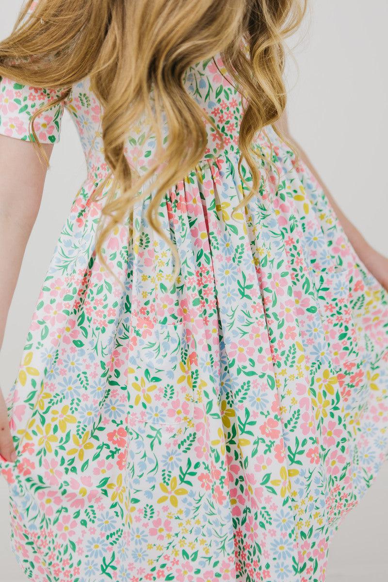 Daffodil Short Sleeve Pocket Twirl Dress