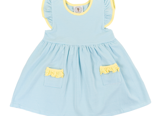 Simple Stripe Flutter Dress by Cypress Row