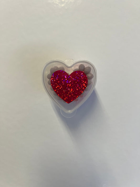 Valentine Heart Bracelets -  Pink & Crystal Tones