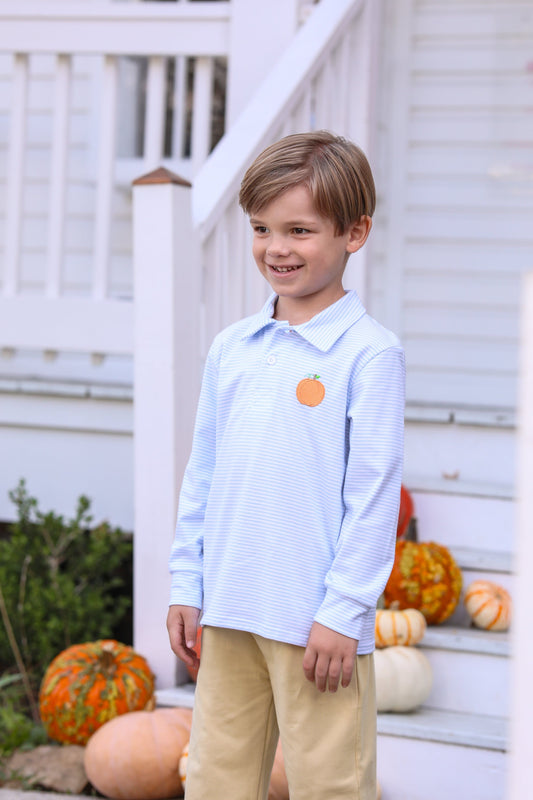 Long Sleeve Pumpkin Patch Polo by Trotter Street Kids