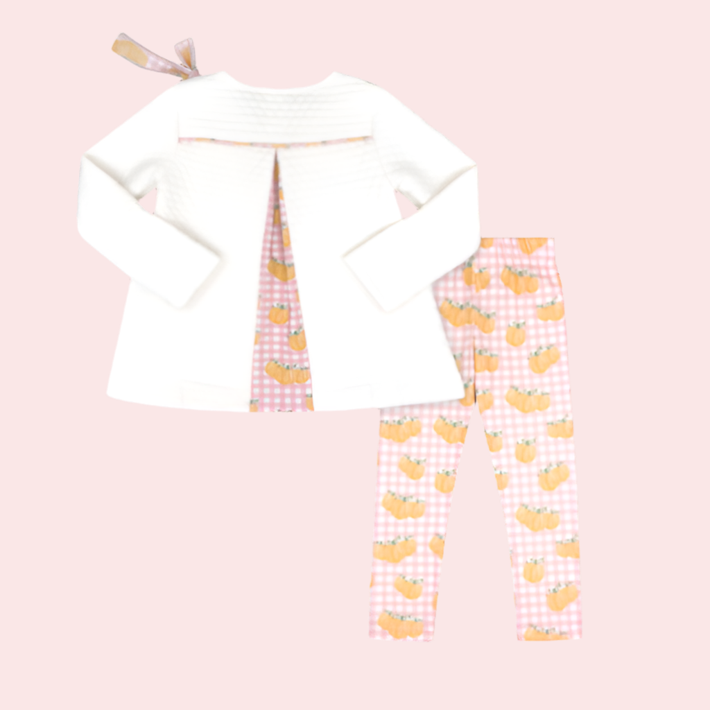 Madeline Legging Set-Worthington White Quilted/Little Pumpkin by Lullaby Set