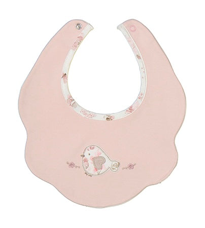 Scalloped Bib-Pink with bird details by Mayoral