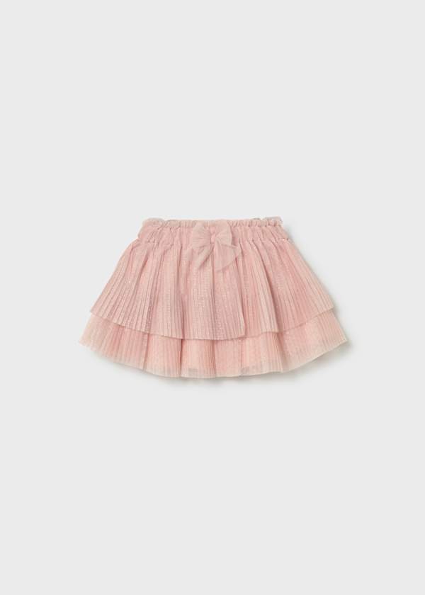 Pink Pleated Tulle Skirt by Mayoral