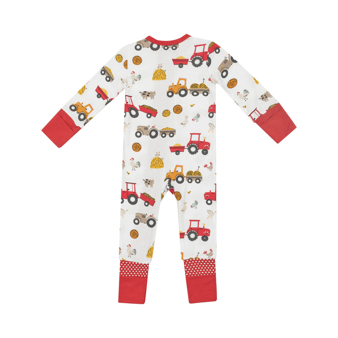 Happy Tractors 2 Way Zipper Romper by Angel Dear