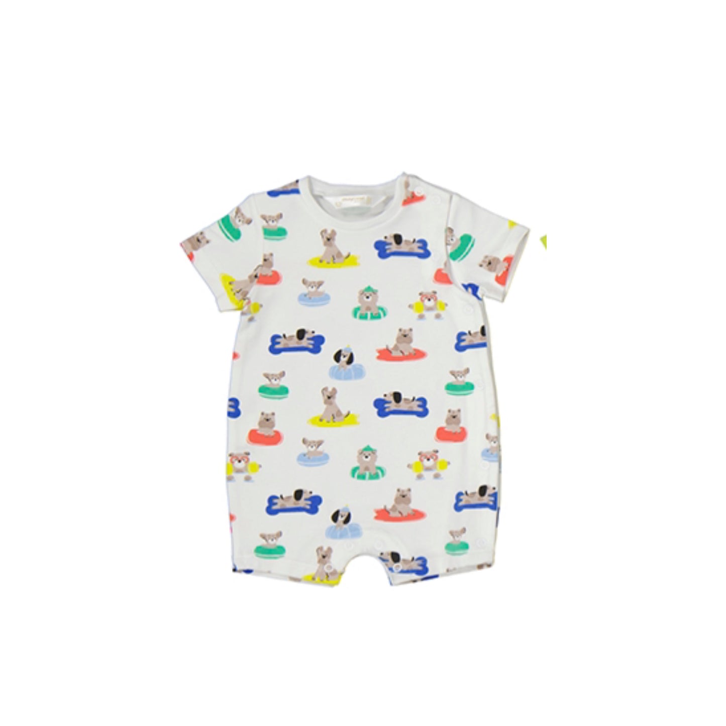 Printed Dog Paddle Short Romper by Mayoral