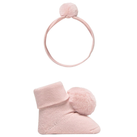 Pink Pom Headband Sock Set by Mayoral