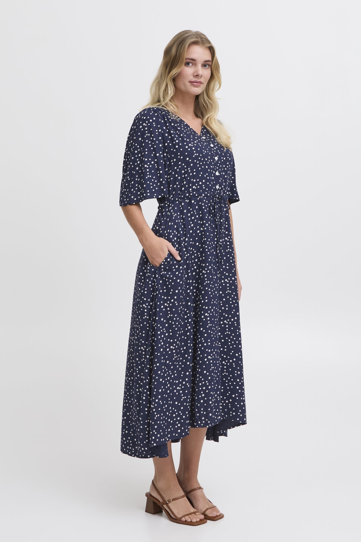 Frkamma Navy Spotty Dress