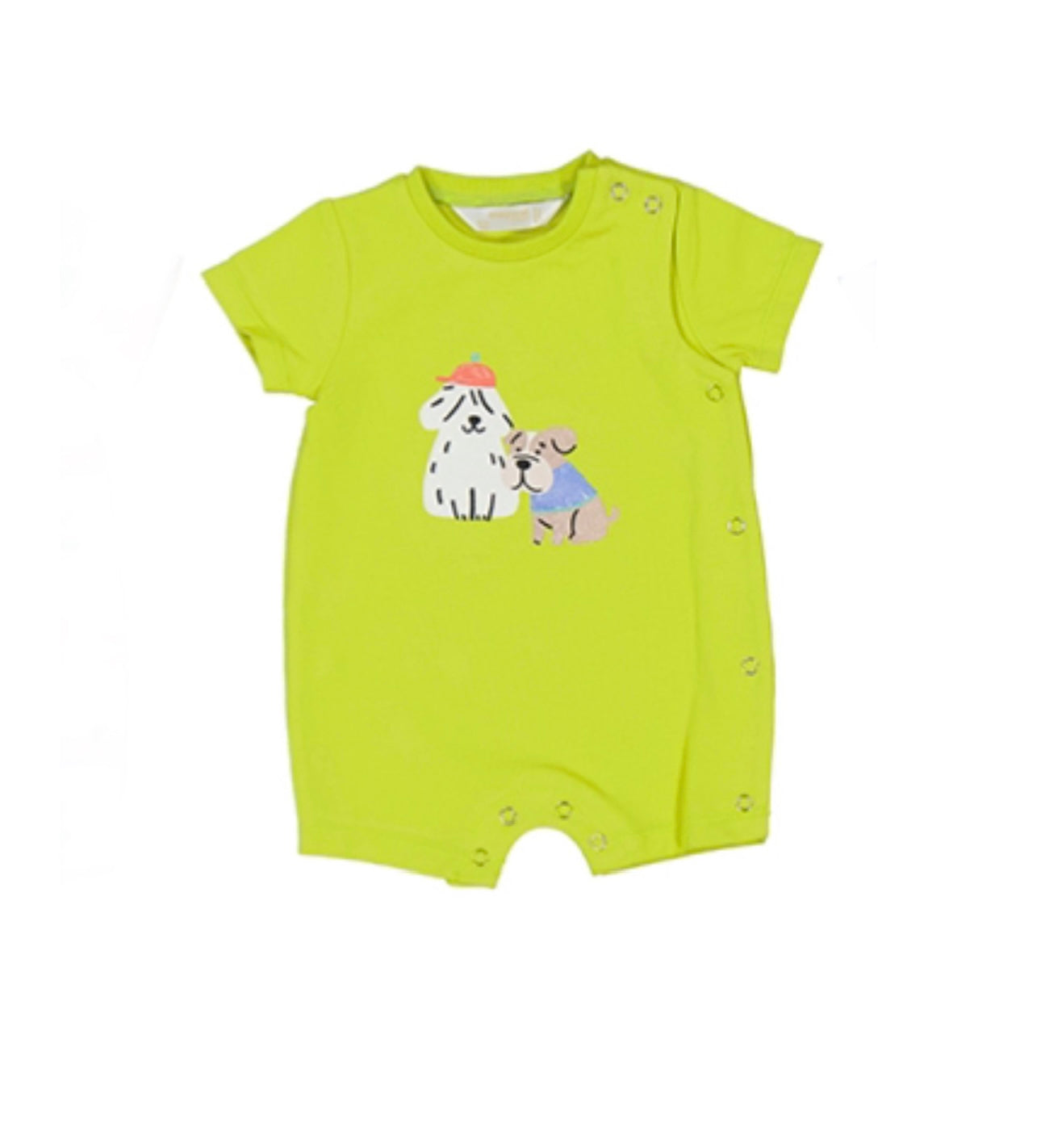 Neon Green Dog Short Romper by Mayoral