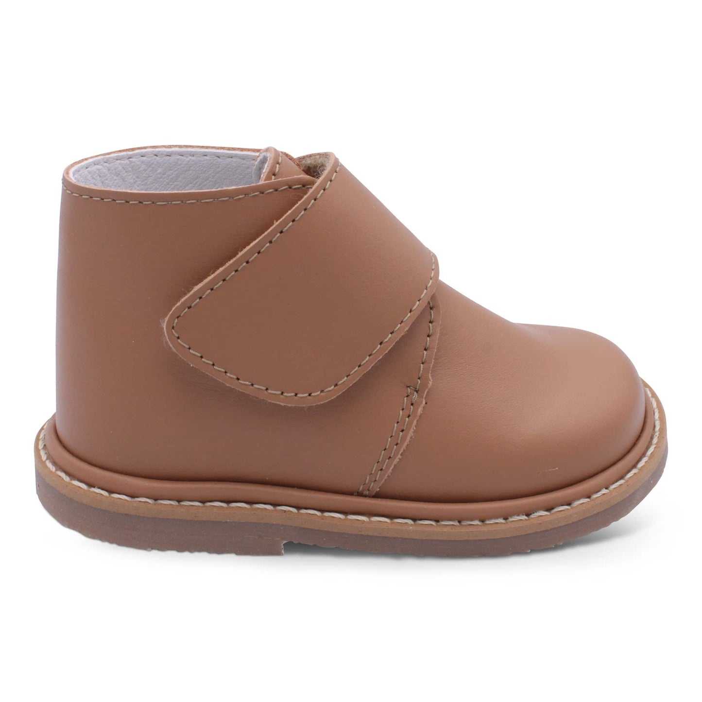 'Andre' Boys Tan Leather Velcro Boots