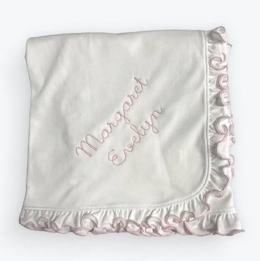 Personalized Ruffle Blanket