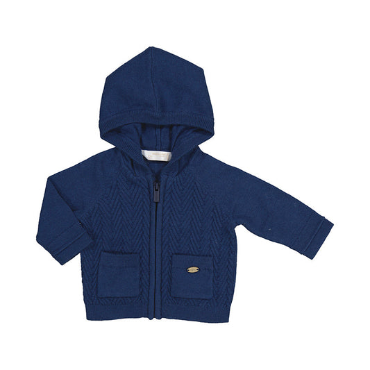 Blueberry Jacquard Zip Up Sweater by Mayoral