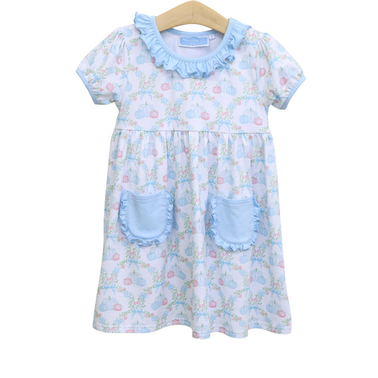 Pumpkin Floral Dress by Trotter Street Kids