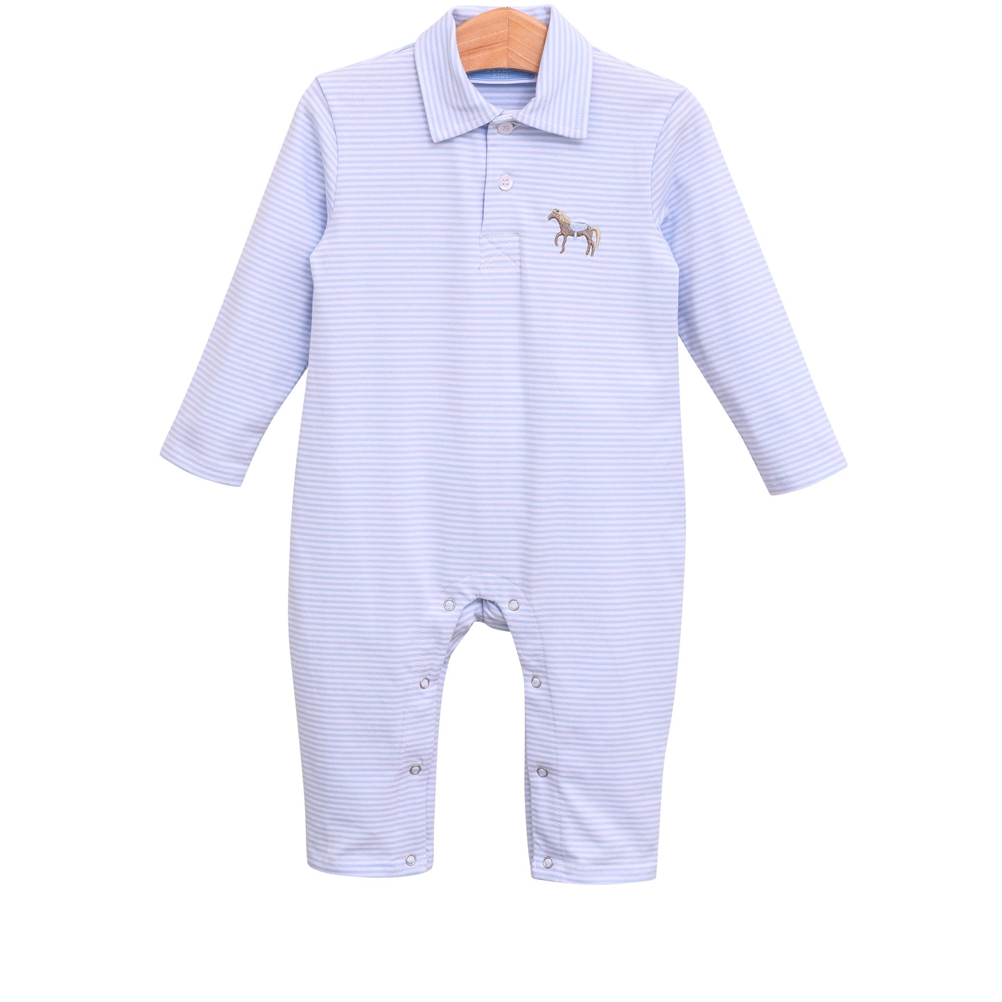 Horse Embroidery Polo Romper by Trotter Street Kids