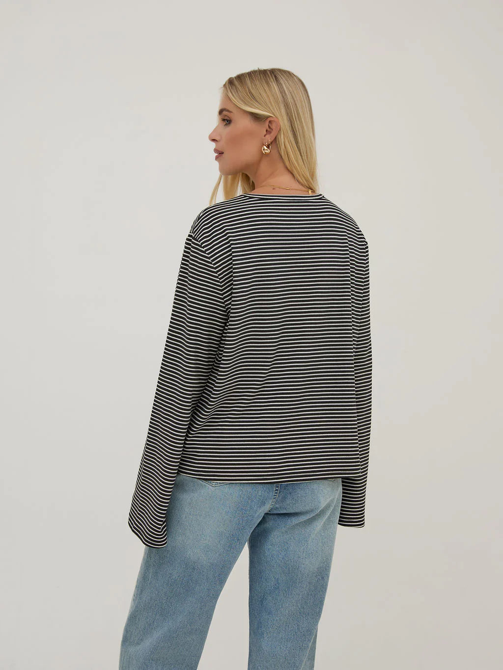 Celine Stripe Super Soft T-Shirt - Black & White