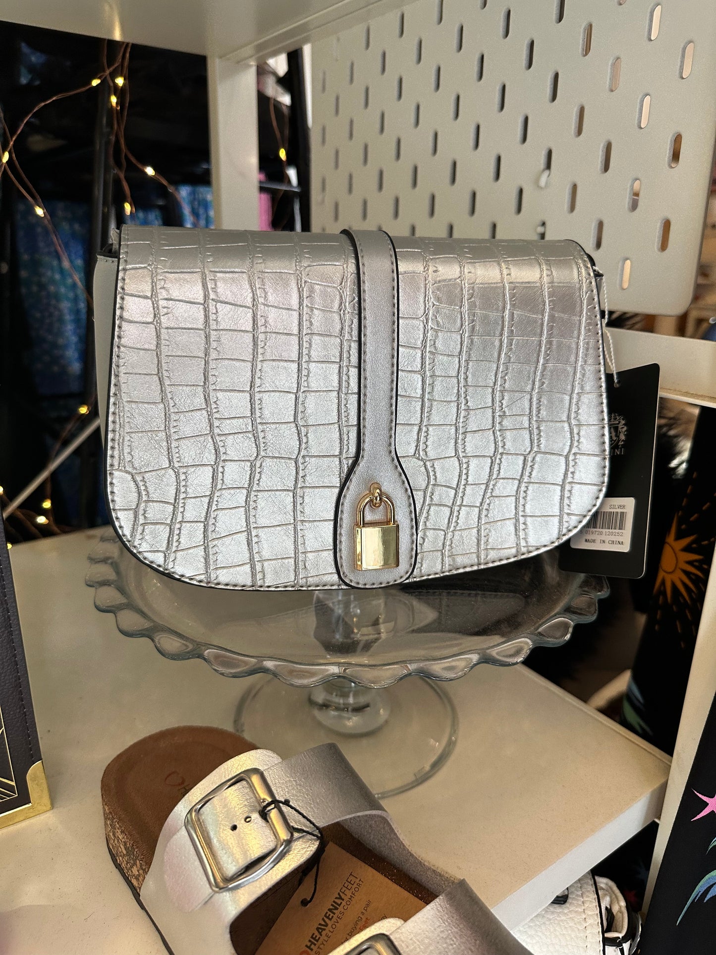 Croc Satchel with Long Strap