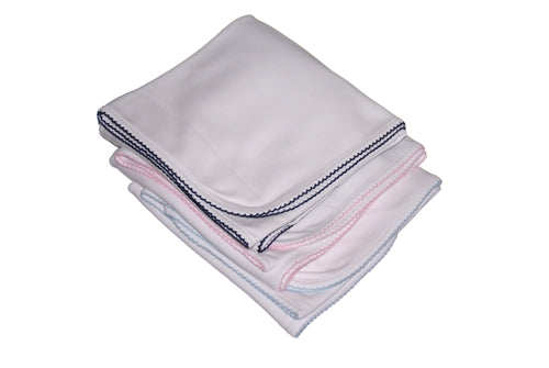 Monogrammed Pima Cotton Picot Trim Blanket