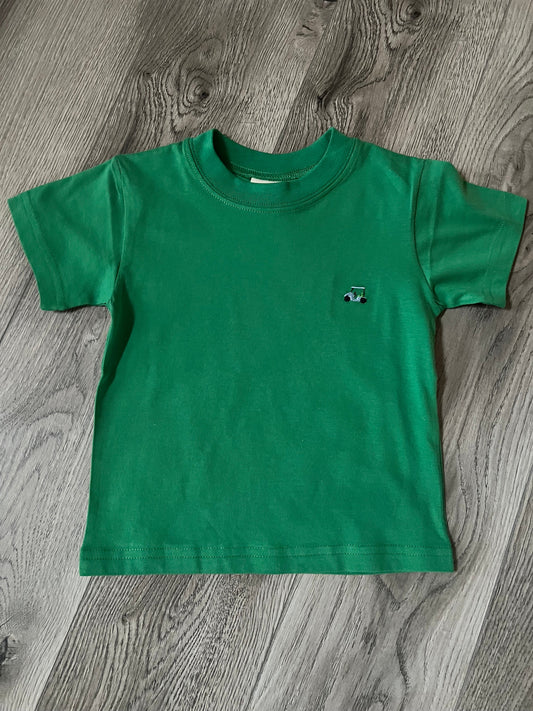 Green Tee with Golf Cart Embroidery by Luigi Kids