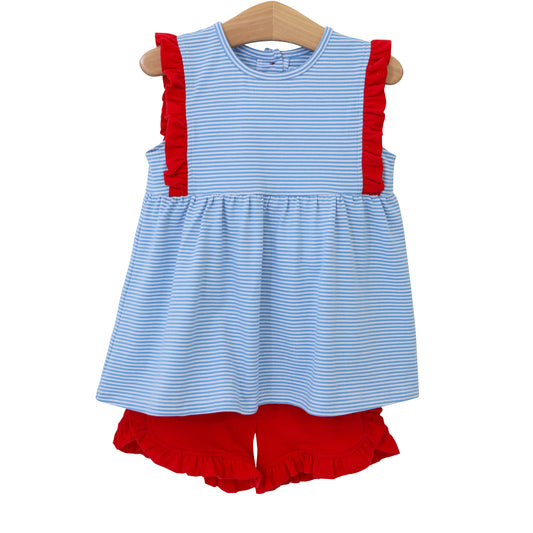 Josie Short Set Red, White & Blue by Trotter Street Kids