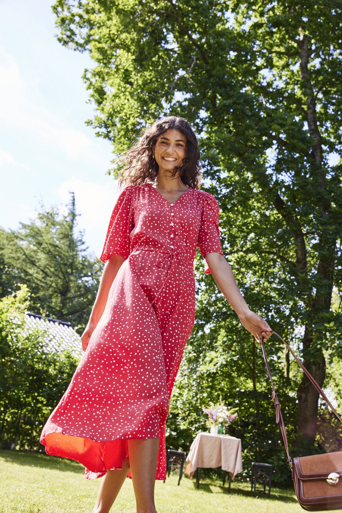 FrKamma Coral Spotty Dress