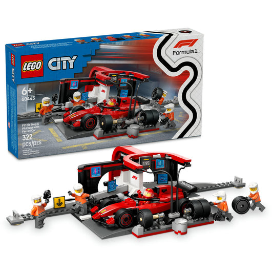 LEGO F1 Pit Stop & Pit Crew with Ferrari Car | City
