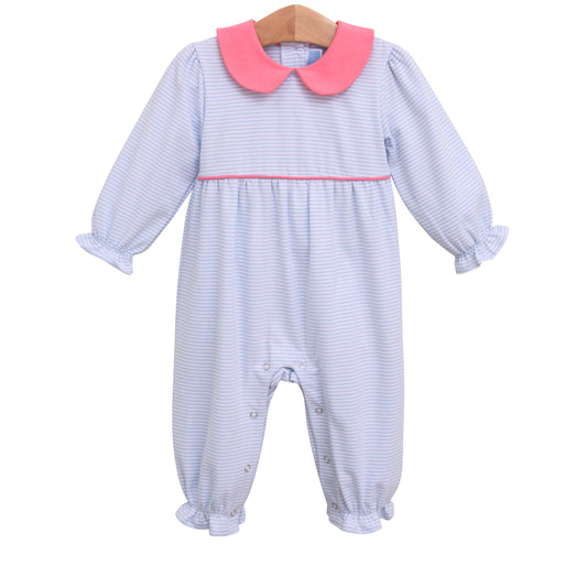 Katherine Romper Light Blue Stripe by Trotter Street Kids