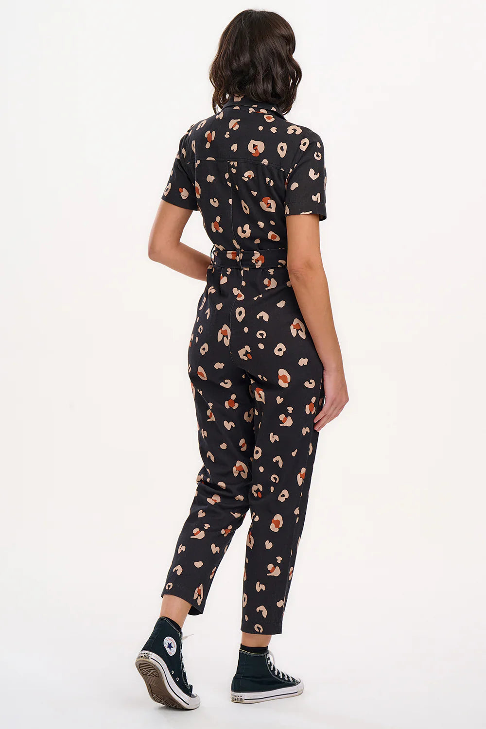 Billy Boilersuit - Black & Tan, Leopard Print