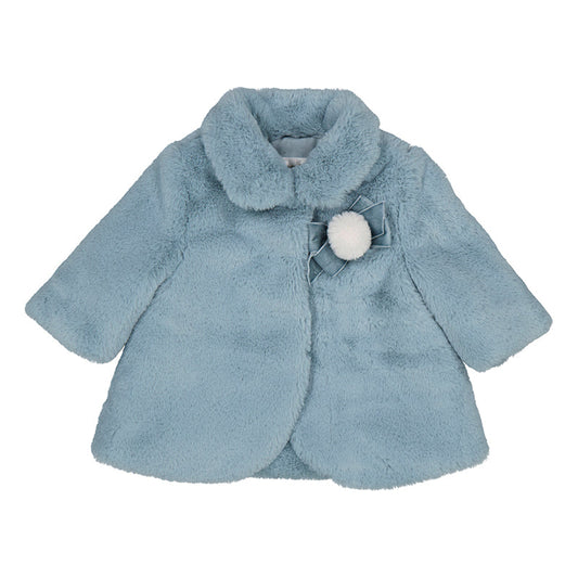 Light Blue Faux Fur Coat by Mayoral