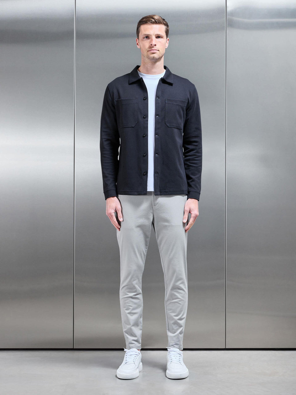 Cotton Jersey Overshirt in Black