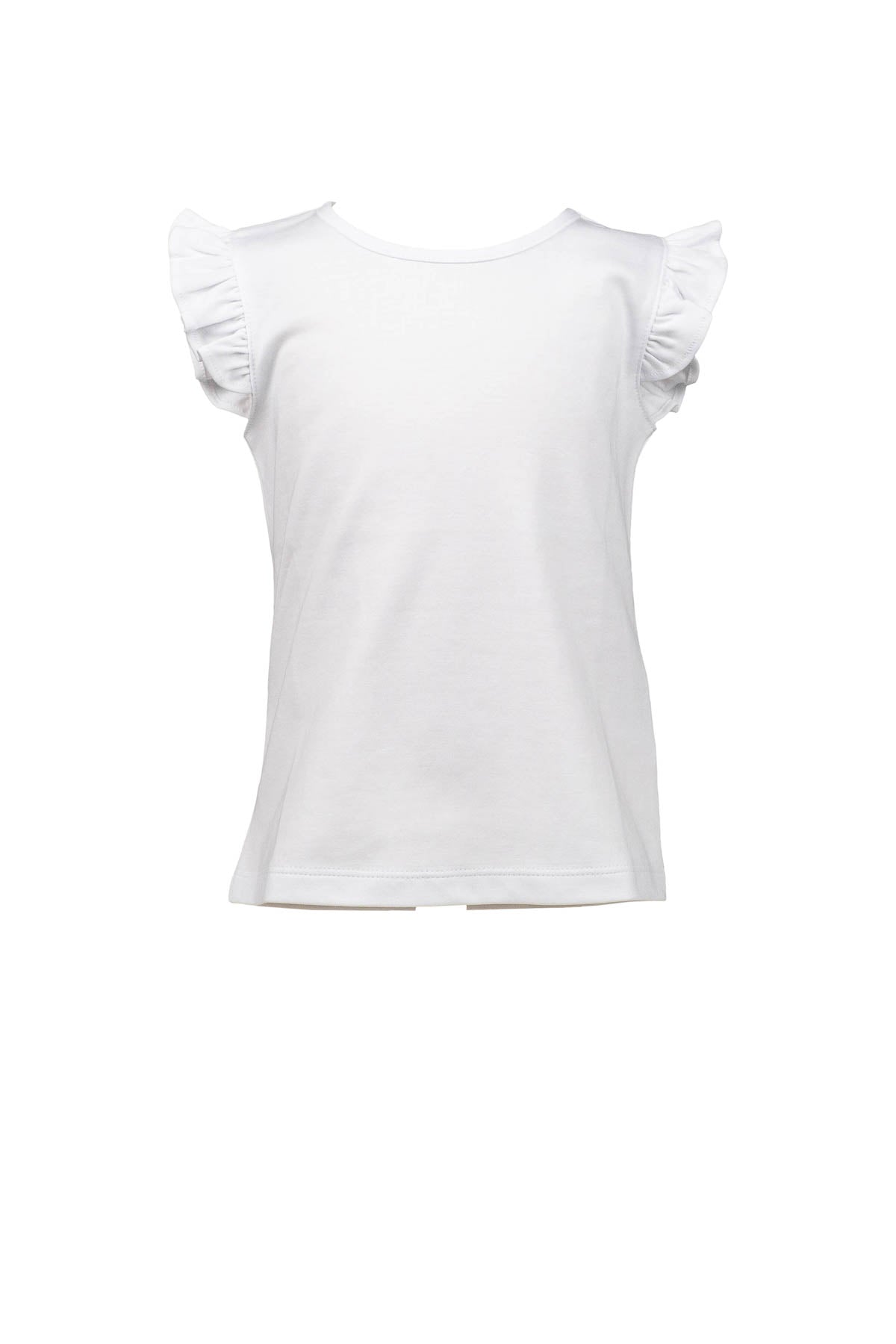 White Pima Flutter Sleeve Shirt by the Proper Peony