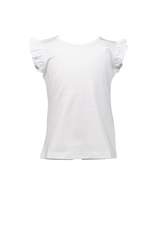 White Pima Flutter Sleeve Shirt by the Proper Peony