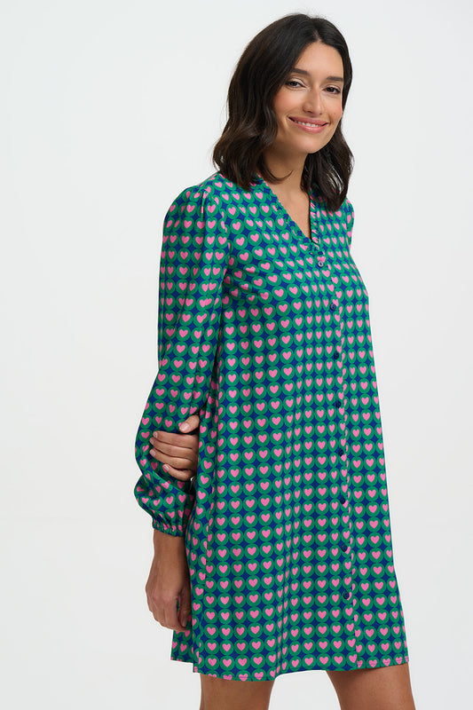 Taylyn Mini Dress - Navy, Heart Tile