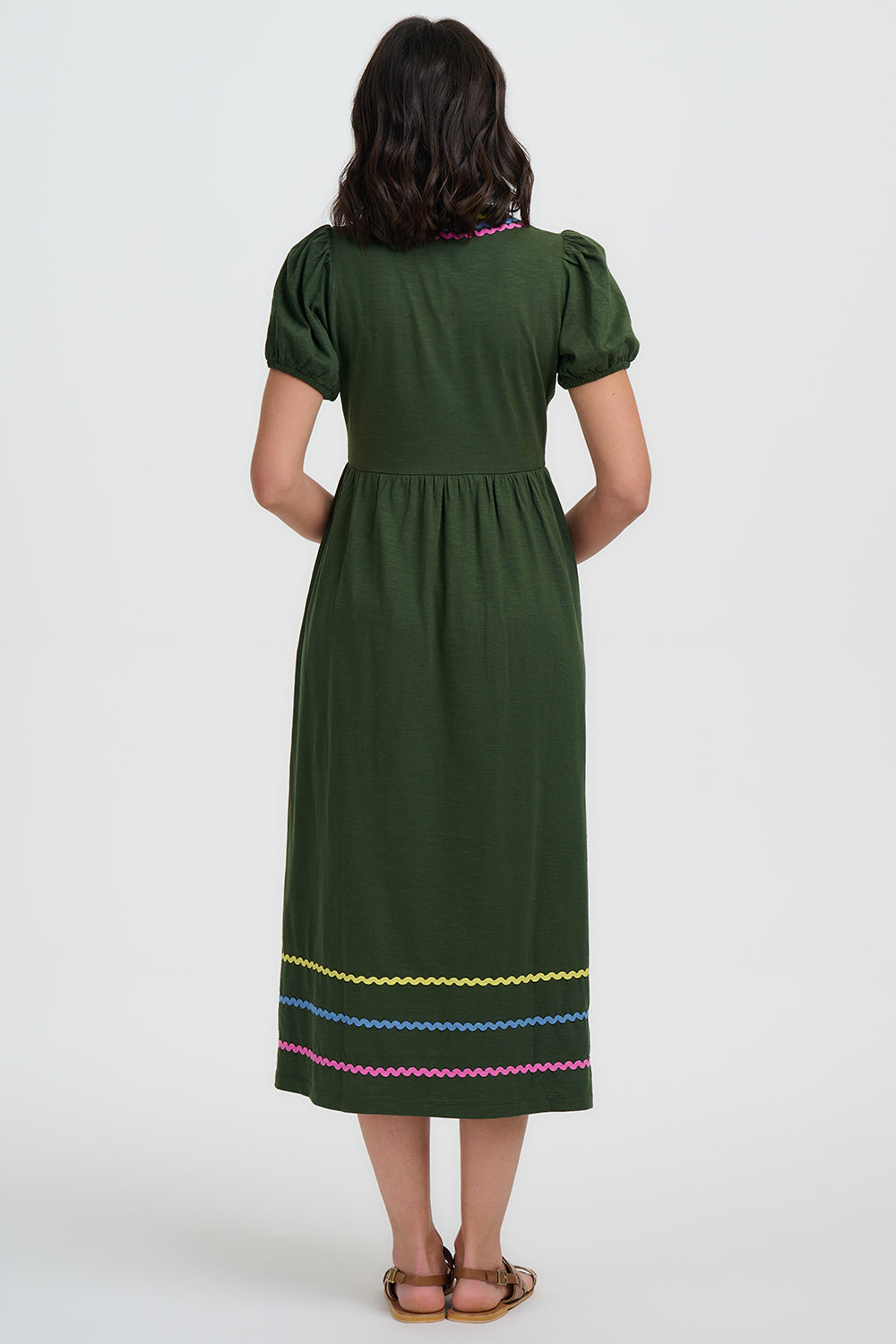 Renee Jersey Midi Dress - Olive, Ric Rac