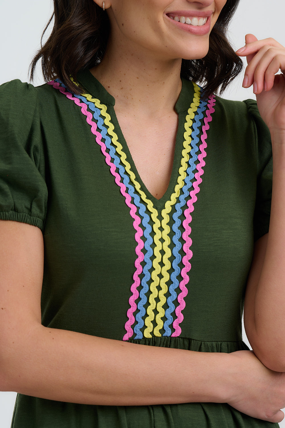 Renee Jersey Midi Dress - Olive, Ric Rac