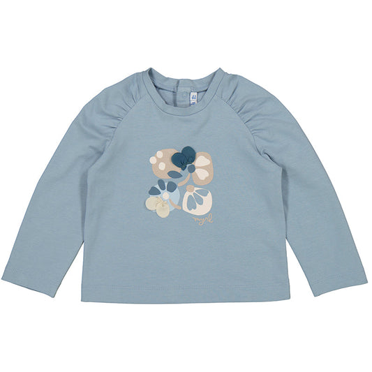 Blue Floral Long Sleeve Tee by Mayoral