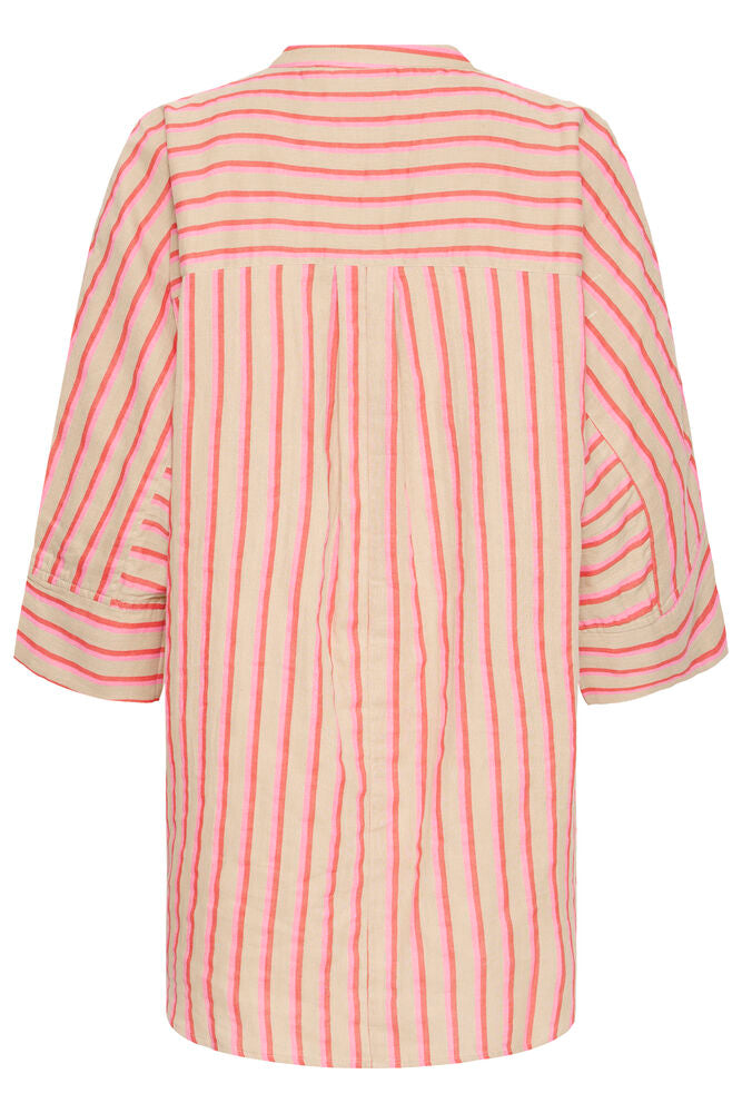 Iafoxa 3/4 Sleeve Shirt - Azalea Pink Stripe