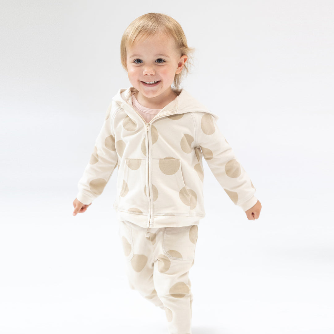 French Terry Beige Dot - Hoodie And Jogger by Angel Dear