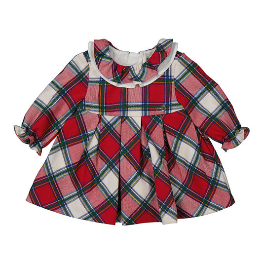Long Sleeve Red Plaid Dress by Mayoral