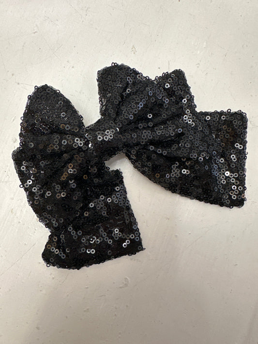 🖤 Black Sequin Hair Barrette Clip