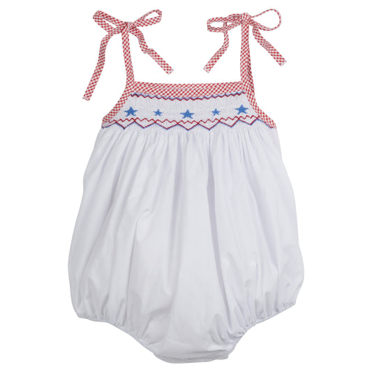 Smocked Tie Shoulder Bubble Stars by Little English