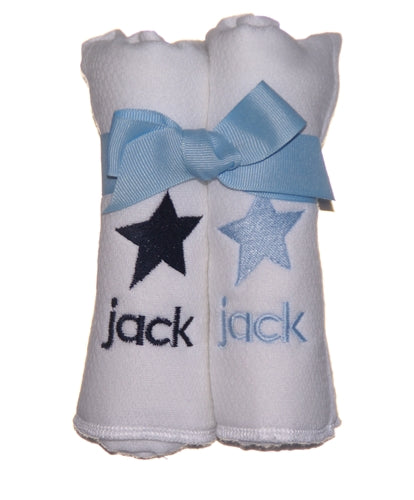 Personalized Star Diaper Burp Set