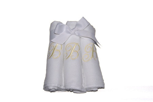 Personalized Diaper Burp Cloths with Single Initial