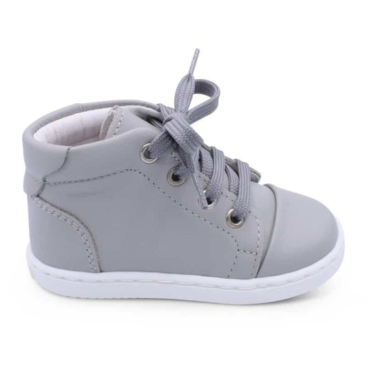 'Danilo' Boys Light Grey Leather High-Tops