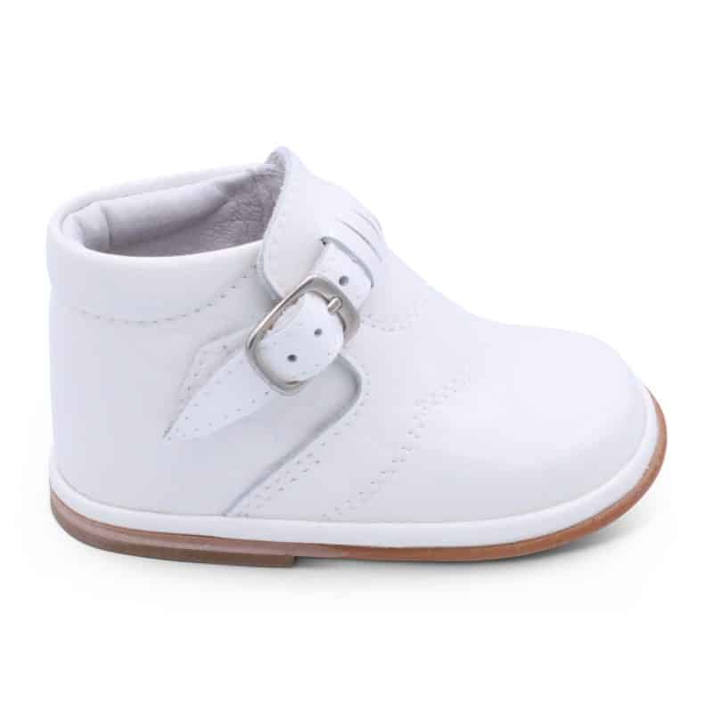 'Dexter' Boys White Patent Buckle Boots