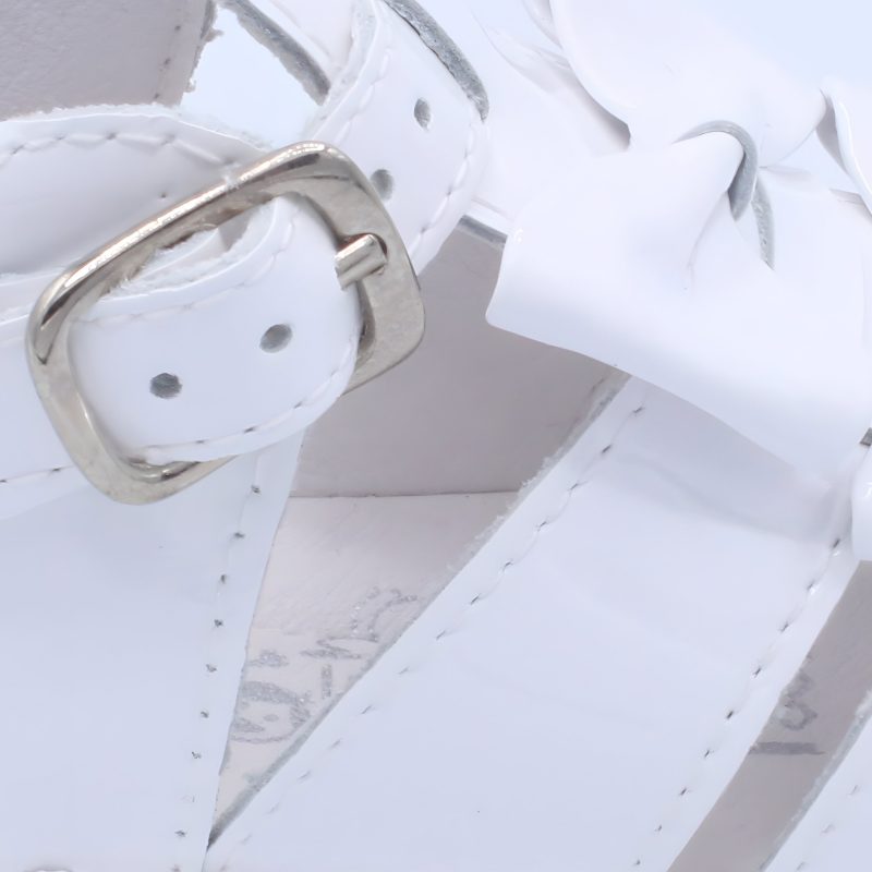 'Dina' Girls White Patent T-Bar Sandals