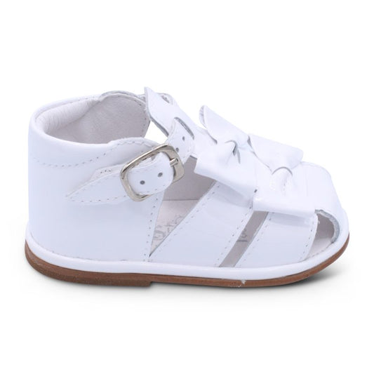 'Dina' Girls White Patent T-Bar Sandals