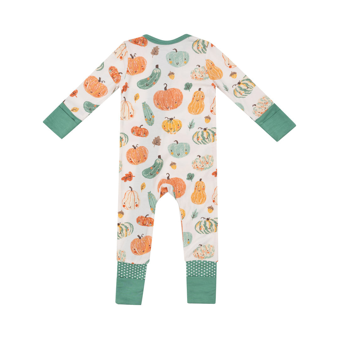 Crayon Pumpkins 2 Way Zipper Romper by Angel Dear