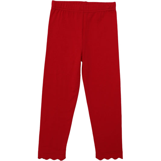Red Scallop Leggings by Trotter Street Kids