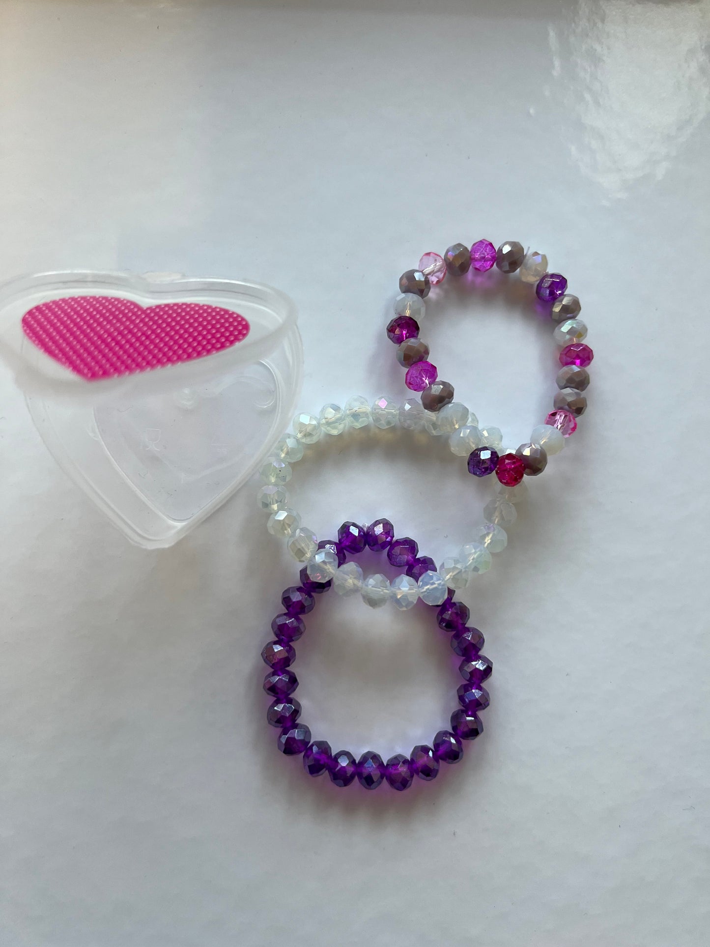 Valentine Heart Bracelets - Purple Tones